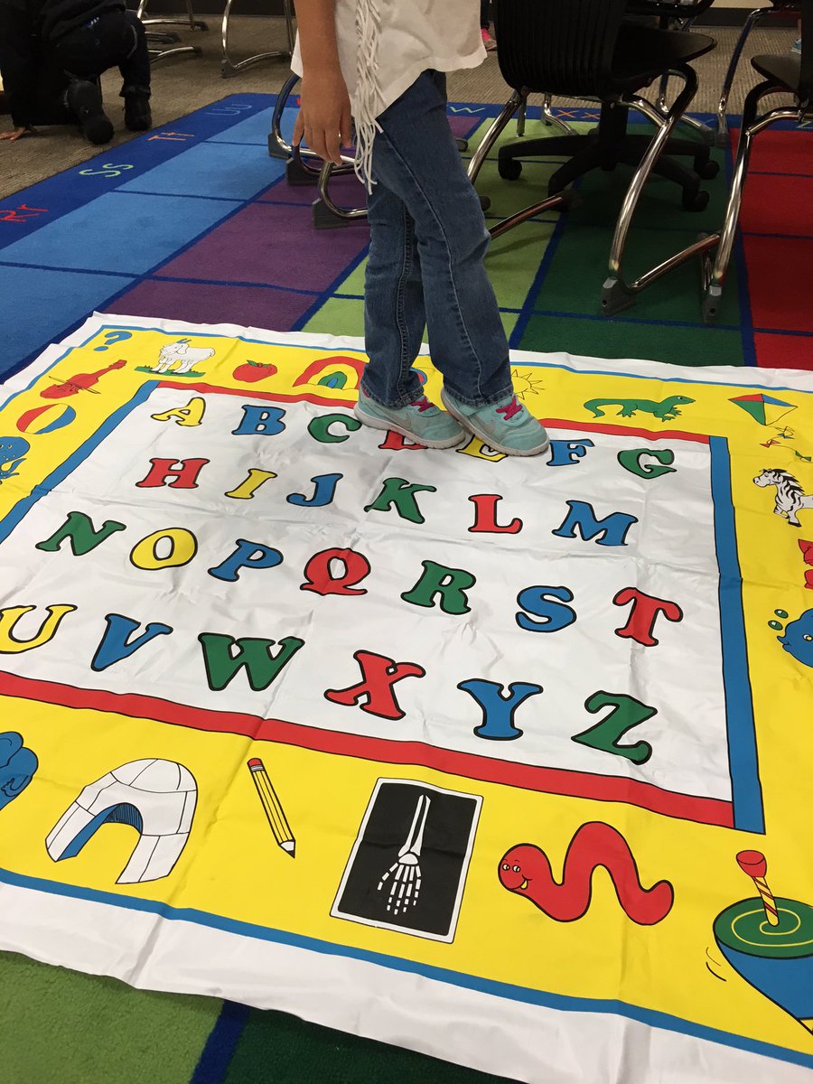 Working on one to one with my kinders by stomping out the alphabet! #tesbulldogs