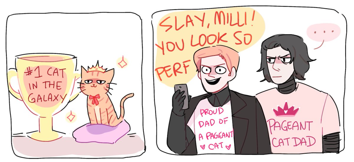 pls consider: hux and kylo being pageant cat-dads of the best cat in the galaxy