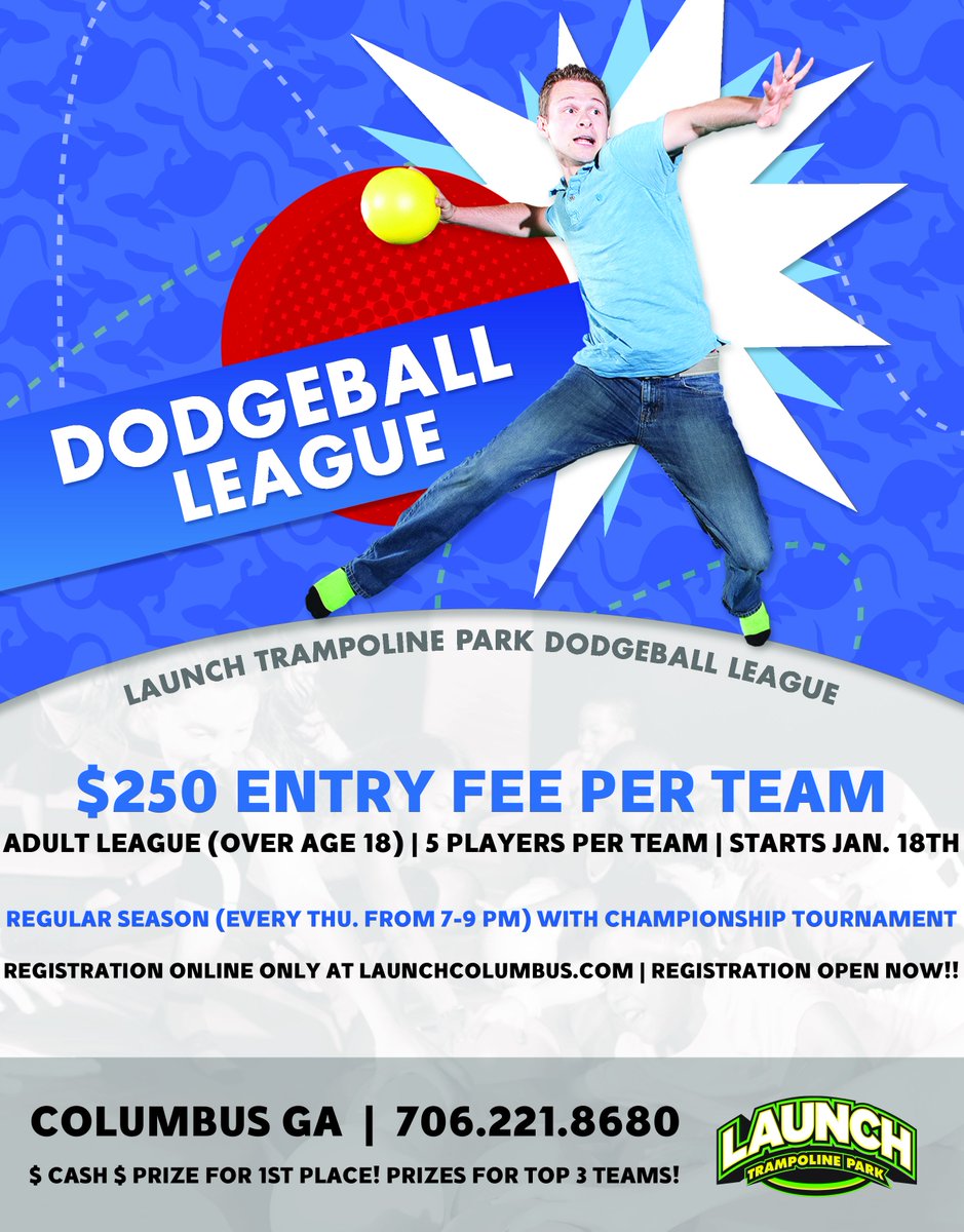 launchcolumbus's tweet photo. Season 2 of our Dodge Ball League begins January 18th! Teams consist of 5 players, 18 or older. Registration is now open on our website!! https://t.co/O8lKrkrqA8