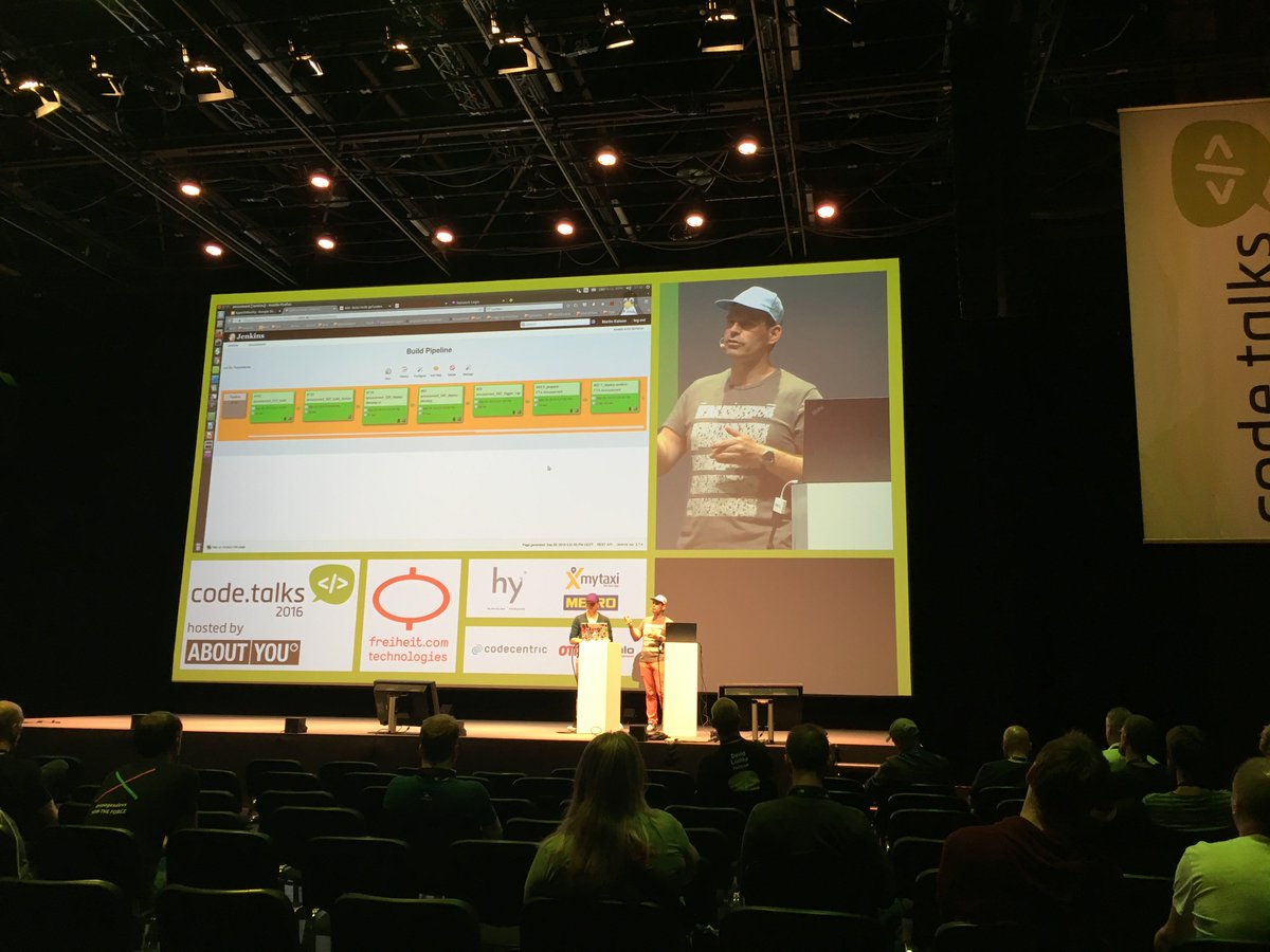 chrisdagardner's tweet photo. They ( Otto Group ) are doing a live deploy during their talk #codetalkshh
Awesome \o/ https://t.co/4K49DMqmug
