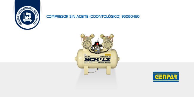 #COMPRESOR SIN #ACEITE (ODONTOLÓGICO) 93080460: Modelo: MSV-12/100
 
Peso: 58 KG.

#COMPRESORES DE #AIRE #ELÉCTRICOS #ODONTOLÓGICOS.