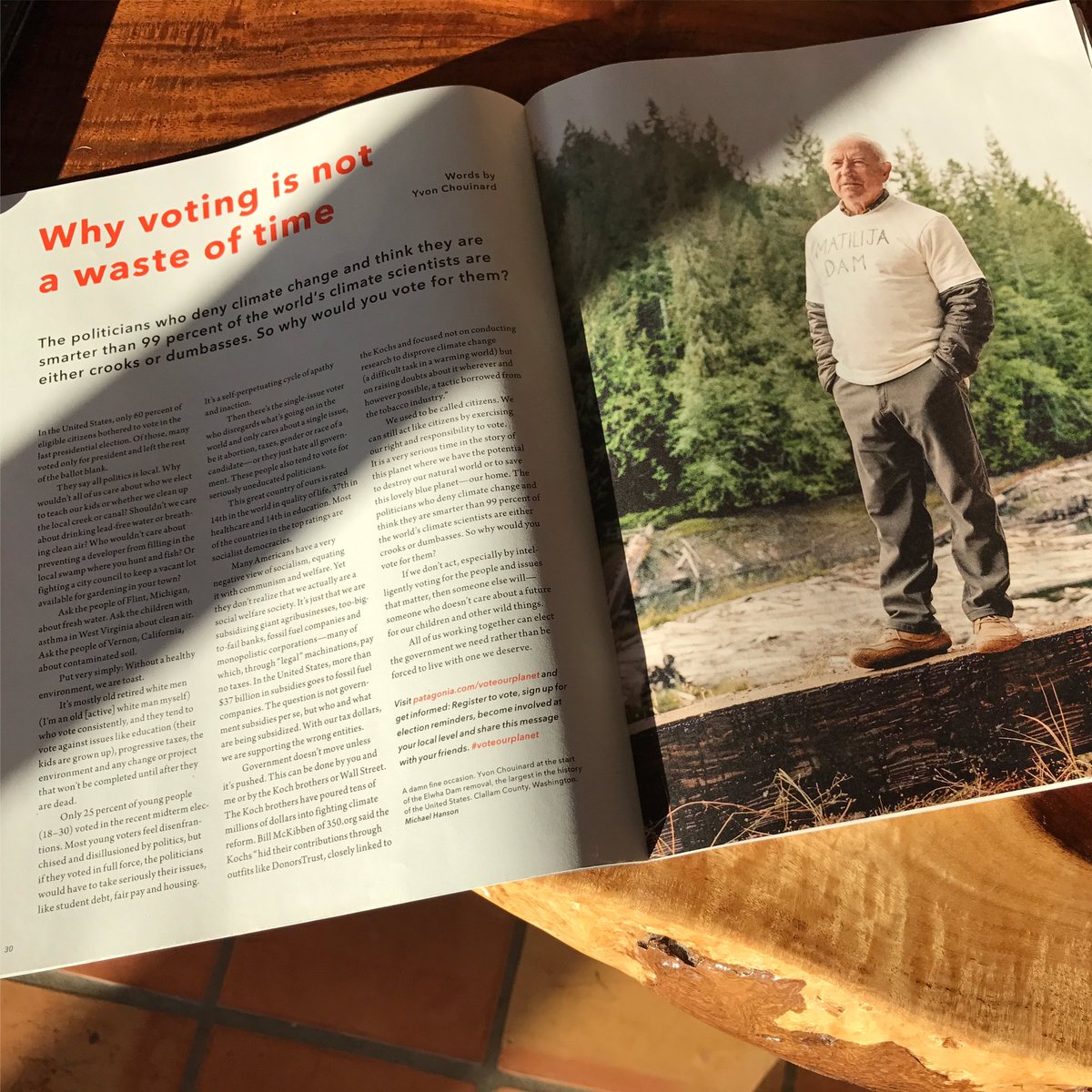 I try not to get sucked into all the political back and forth. But I enjoyed reading Yvon Chouinard's piece in the latest #Patagonia mailer.