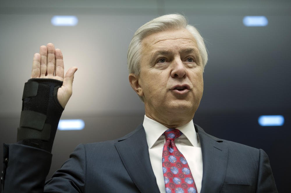 Angry lawmakers are once again grilling the Wells Fargo CEO over the fake-account scandal