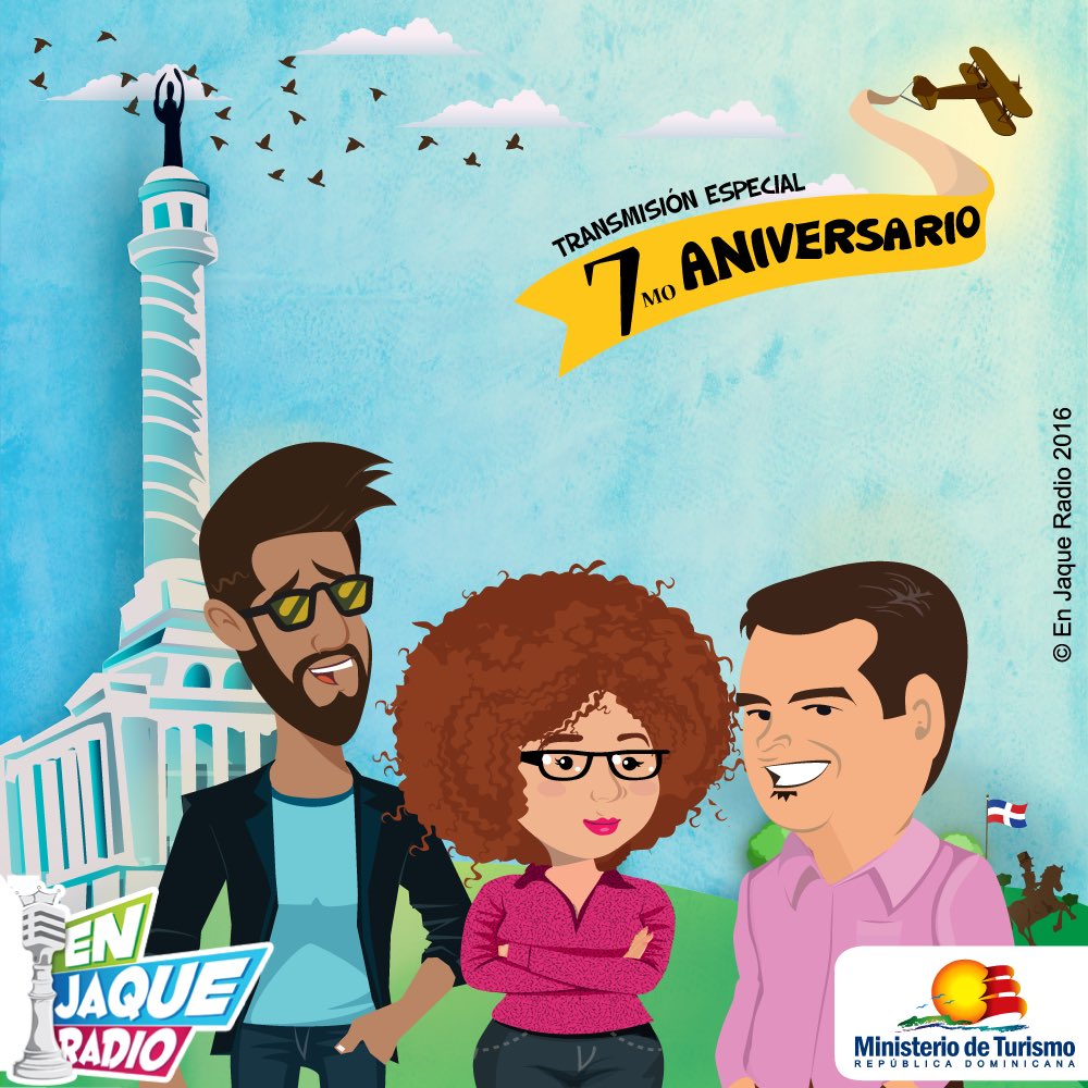 TrizGroup's tweet photo. ¡Felicitamos a @enjaqueradio por sus #7añosEnJaque! 
Gracias por confiar en nosotros sus campañas. Arte para la transmisión desde #Santiago. https://t.co/WS7A8JLc0v