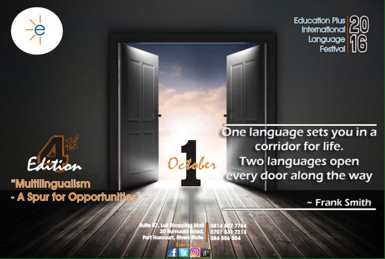 nkwachiteogu's tweet photo. It's 2days count down to the 4th edition of Education Plus International Language Festival. What an amazing experience! @EducationplusG https://t.co/E2AkOgfcXR