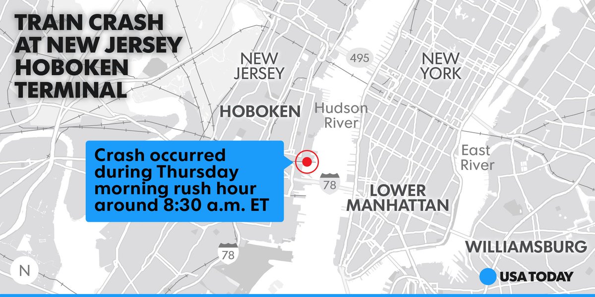 USATODAY's tweet image. Where and when the NJ Transit train crashed at a station in Hoboken, New Jersey: usat.ly/2donqdx