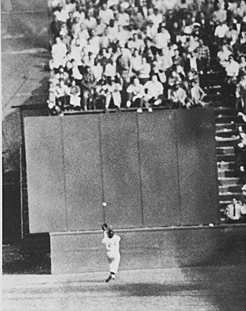 YahooSports's tweet photo. Willie Mays made his iconic over-the-shoulder catch in the World Series 62 years ago today. Is it the greatest catch ever? https://t.co/vE8mH3YDRU