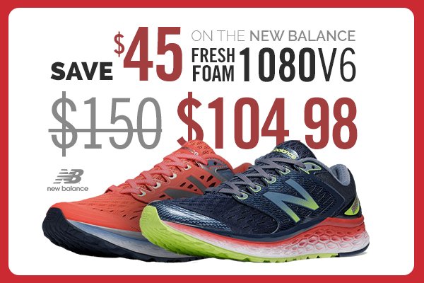 jackrabbit's tweet image. Want to save $45? Check out the New Balance Fresh Foam 1080v6. It's our #DealoftheWeek! ow.ly/xwf7304GY0E