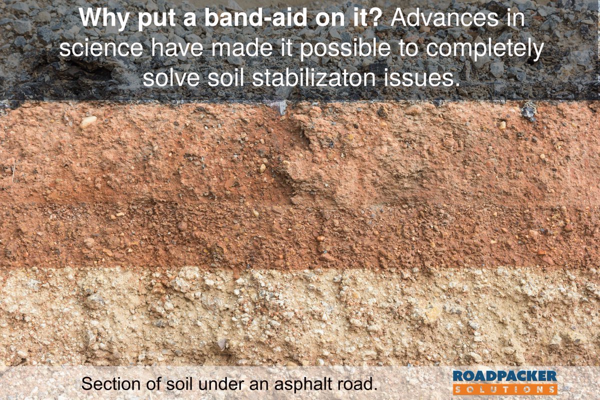 RoadPackerPlus's tweet image. Instead of removing and replacing soil at great expense to you &amp;amp; the environment, we simply treat the problem soils at the molecular level.