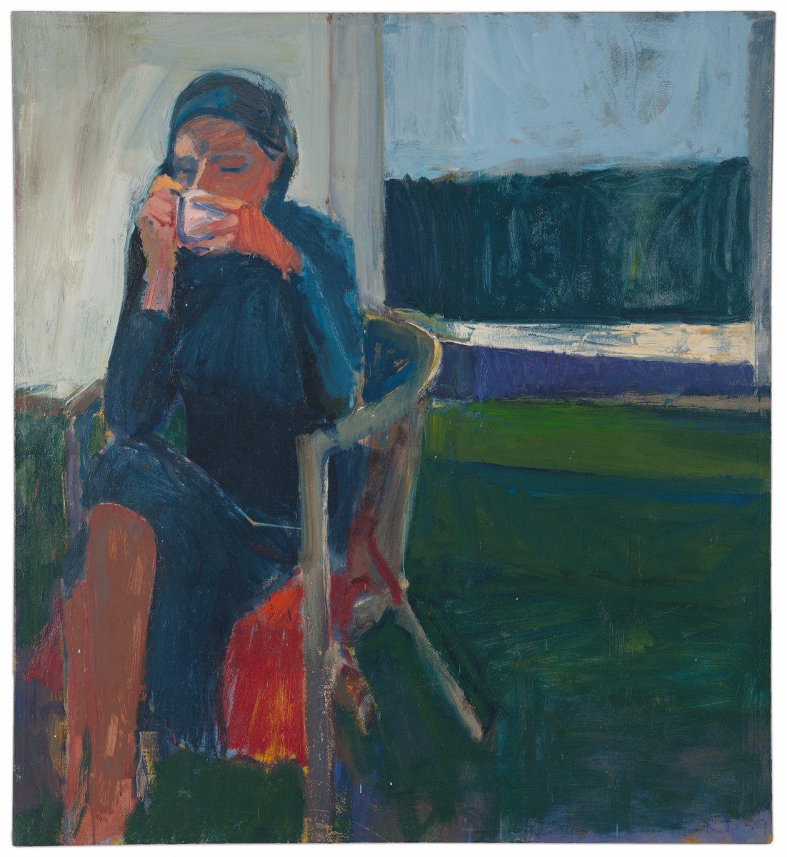 SFMOMA's tweet photo. We'll have what she's having ☕️ [R. Diebenkorn, Coffee, 1959] #NationalCoffeeDay https://t.co/t8xbb6Vy2g