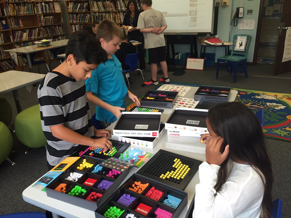 tmckillop3's tweet photo. 1st Day Makerspace with 6th grade @msdeastlake Library !  Exploring Bloxels, Osmo, Snap Circuits, and Ozobots!
#MSDMAKER https://t.co/KMAxuJHCJh