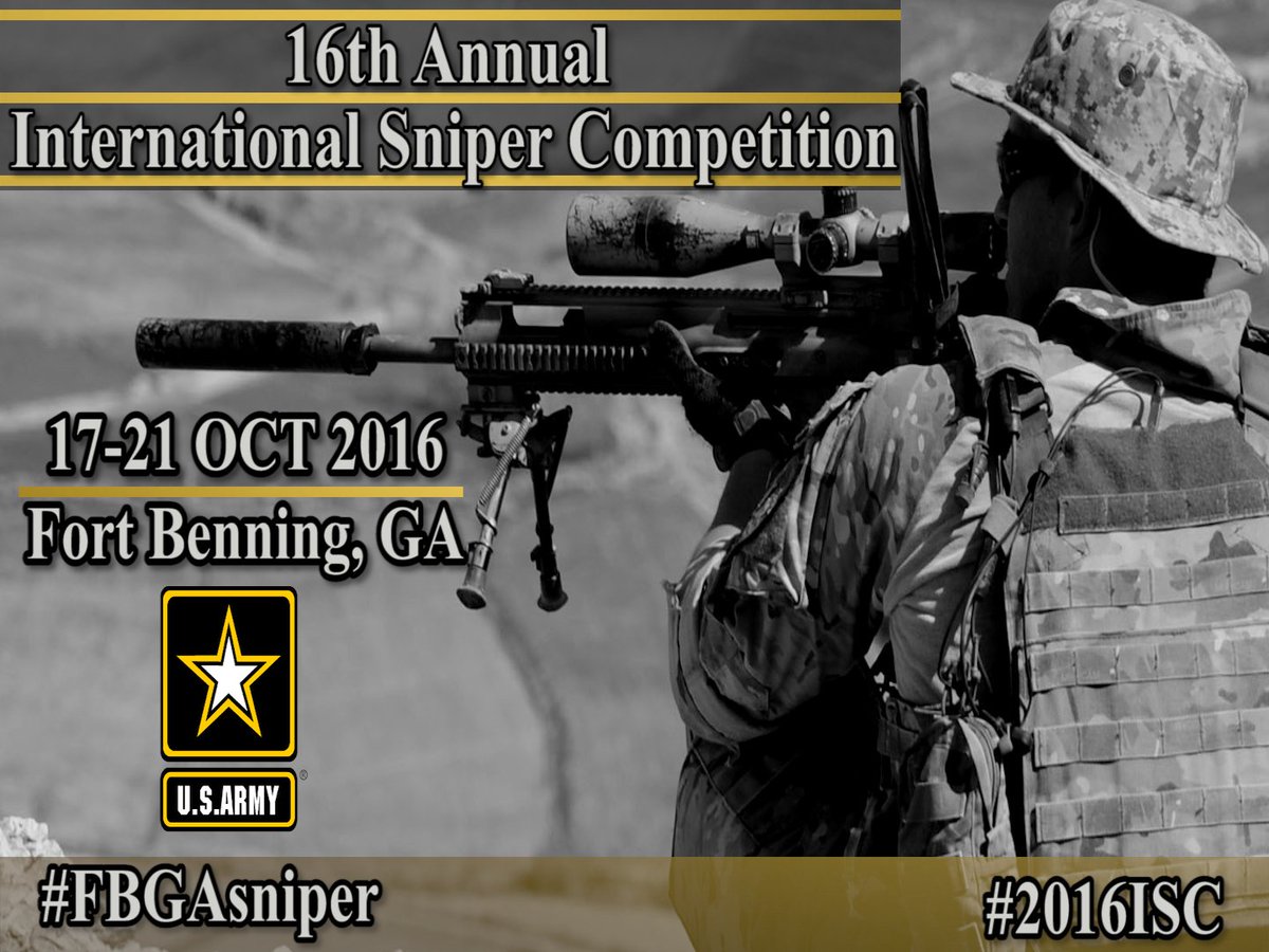 MCoEFortBenning's tweet photo. Its that time of the year! Its #FBGAsniper Comp time. Mark your calendar and come out and support your team this year. #2016ISC @316CAVBDE https://t.co/EOGJPfjZh6