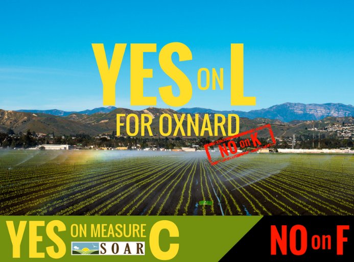 SOARVC's tweet photo. Oxnard #SOARVC is Measure L. Vote #YesOnL & NO on K, the city's competing initiative. #Oxnard #YesOnC #NoOnF #OpenSpace #Agriculture #Vote https://t.co/CR6DhF0VPm
