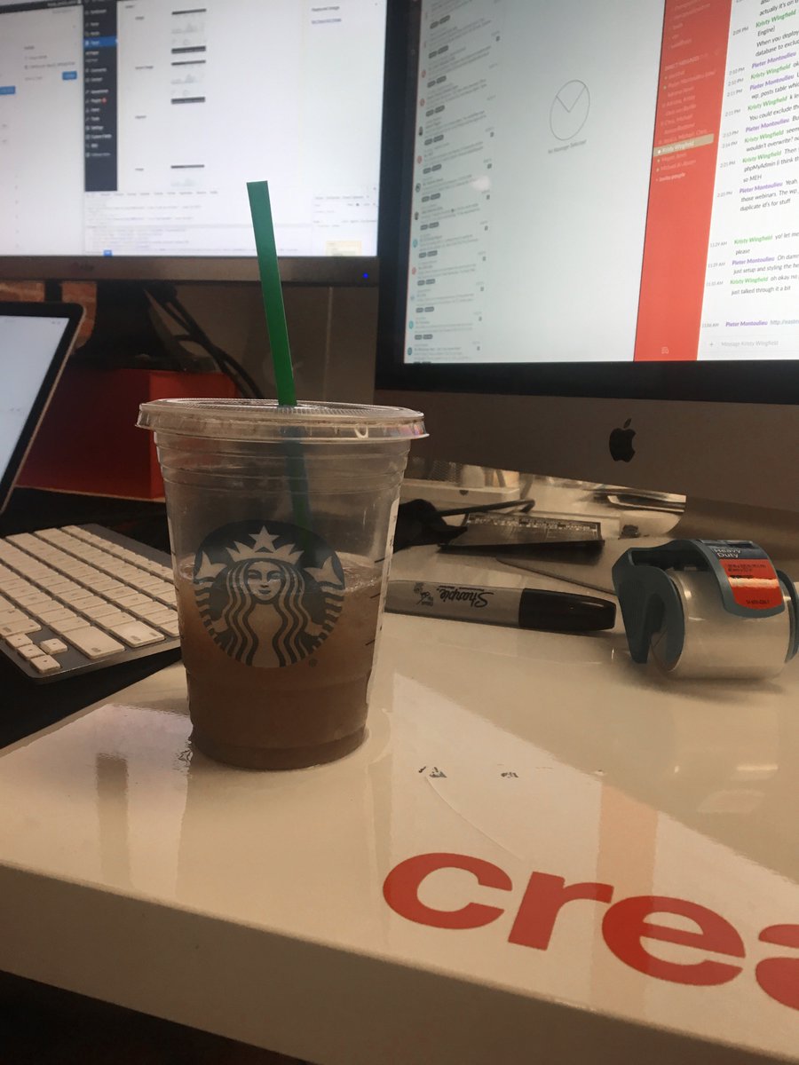 graphikcreative's tweet photo. Happy #NationalCoffeeDay. @Starbucks is keeping us wired over here. #design #webdesign #agencylife https://t.co/cEhtHslatM
