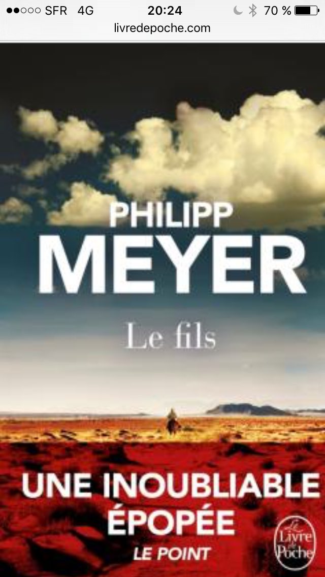 livredepoche's tweet photo. et n'oublions pas le lauréat du choix des Libraires ! un grand livre : le fils de Philipp Meyer #PDL2016 https://t.co/leQNINQw4R