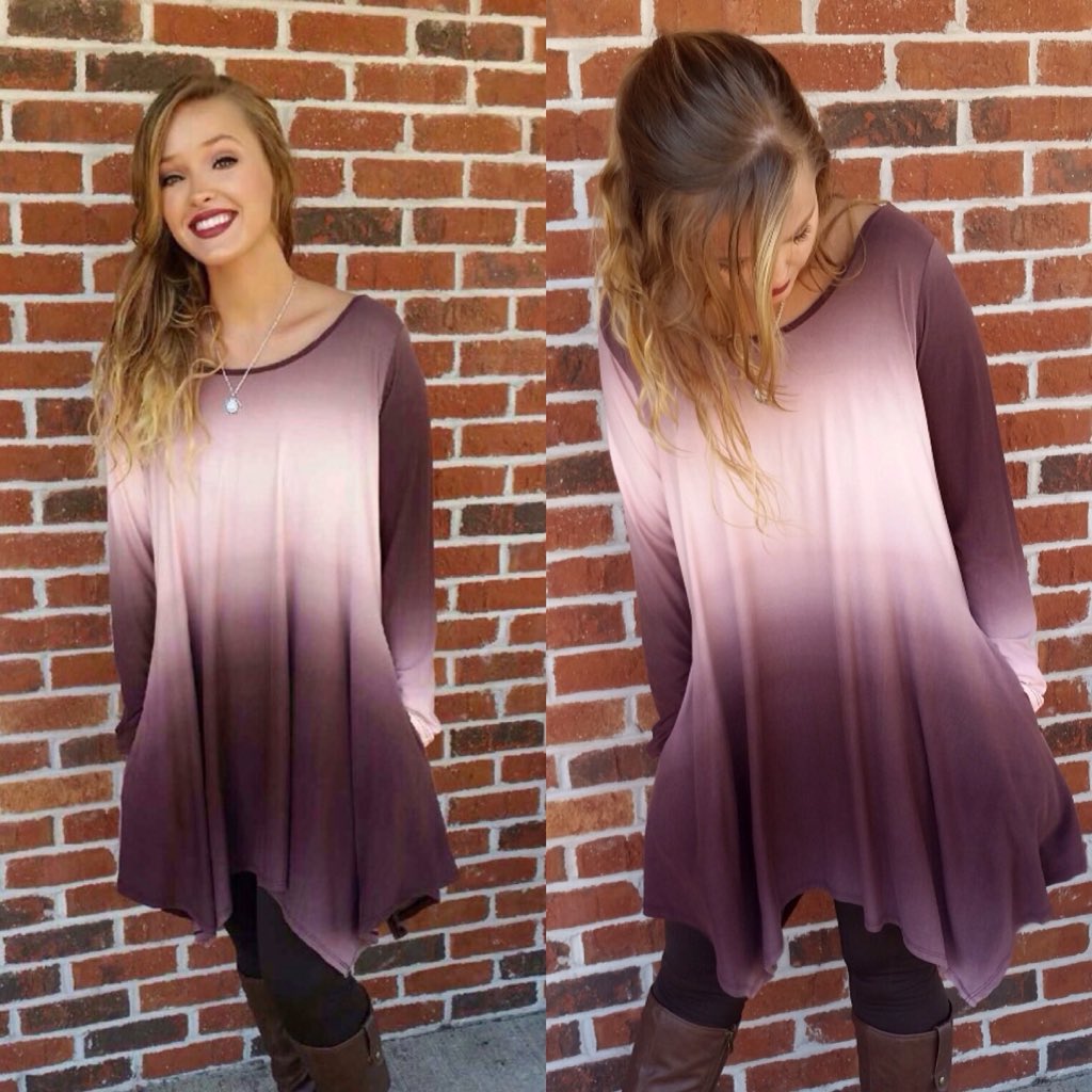 mistynbarnes's tweet photo. We love this ombré dress! It's trendy and perfect for fall! And it has pockets! 😉 https://t.co/cPZj5Jqww8