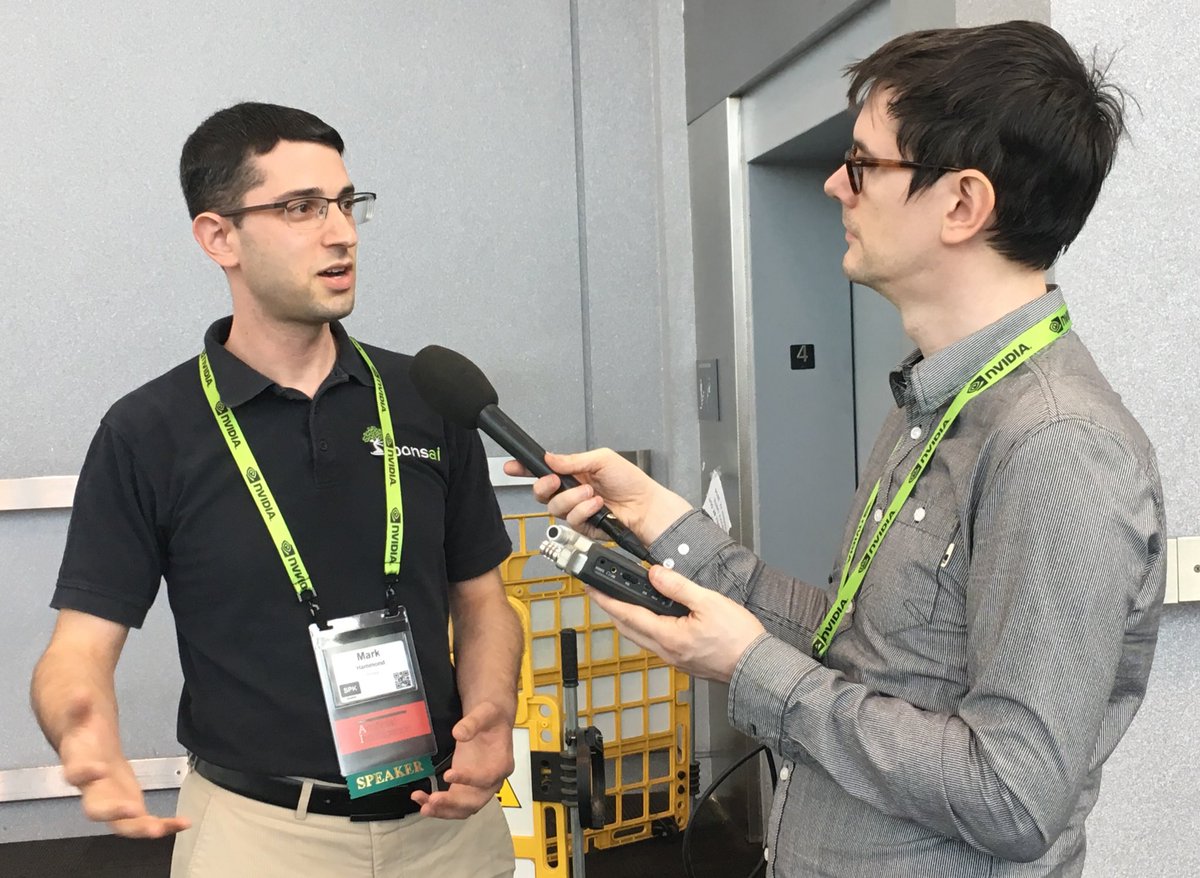 Bonsai CEO <a href="/markihammond/">Mark Isaac Hammond</a> talks democratizing #ArtificialIntelligence w/ <a href="/voicesofai/">Kent Bye VoicesOfAI</a> podcast at #OReillyAI! Stay tuned for the upcoming show