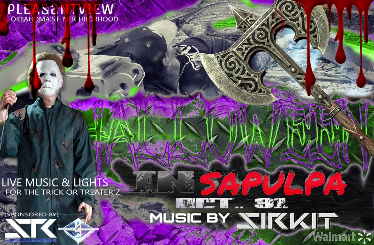 Dj_Sirkit's tweet photo. This #Halloween2016 I'm giving back to the community all for the kids of the world #Lights #Fog #Livemusic #freecandy #Sapulpa #okstate https://t.co/fVEUCWqXLf