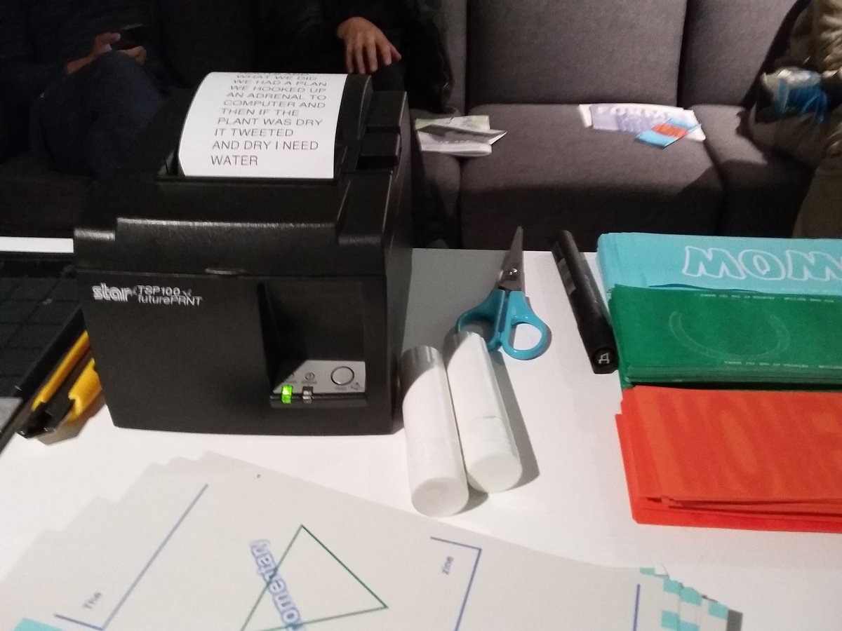 htamTO's tweet image. Listening to the Momentary Zine project talk @formsfest. The printer prints off everything that is said in the mic @rallyossington