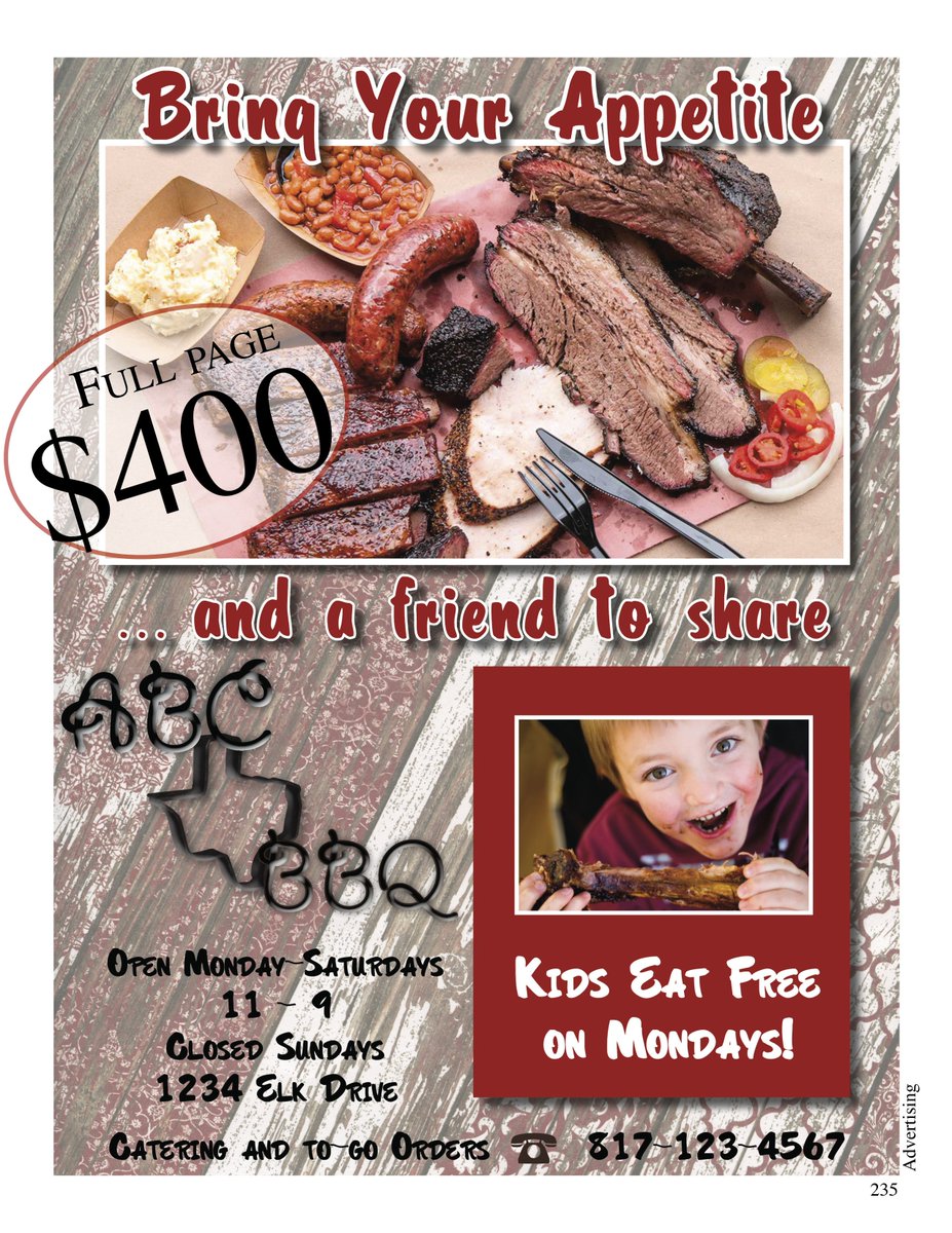 We are selling color business ads this year. If you know of anyone that owns or runs a business please pass this information along! <a href="/BHSElks/">Burleson High School</a>
