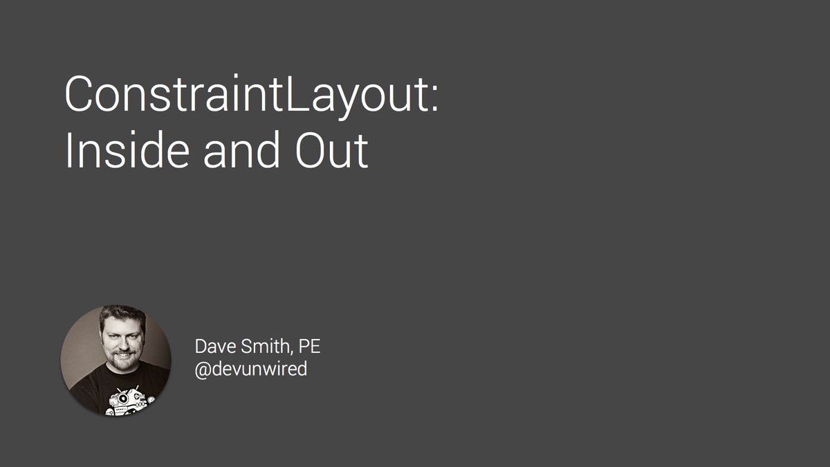 devunwired's tweet image. Slides from my talk on ConstraintLayout today @ #DCNYC16: speakerdeck.com/devunwired/con…
Examples: github.com/devunwired/lay…