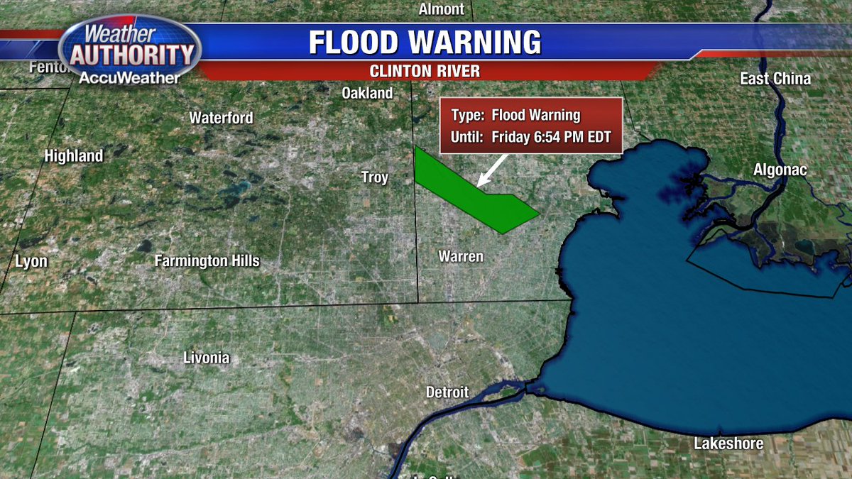 One Flood Warning to share... parts of Clinton River in Macomb Co. are running near flood stage. STAY AWAY
