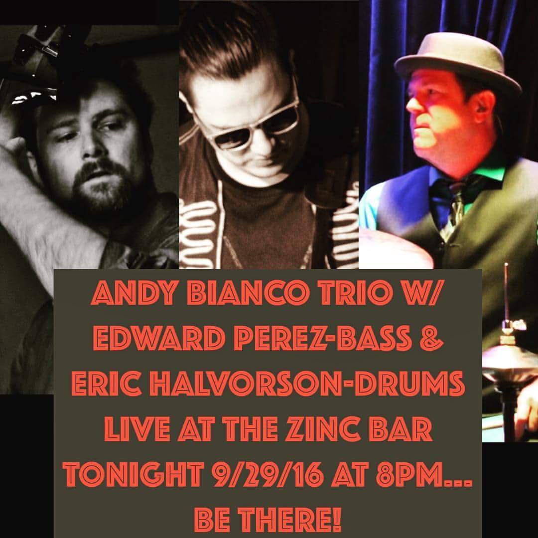Tonight with <a href="/BiancoAndy/">Andy Bianco</a> trio and <a href="/PaisteNation/">Paiste Cymbals</a>