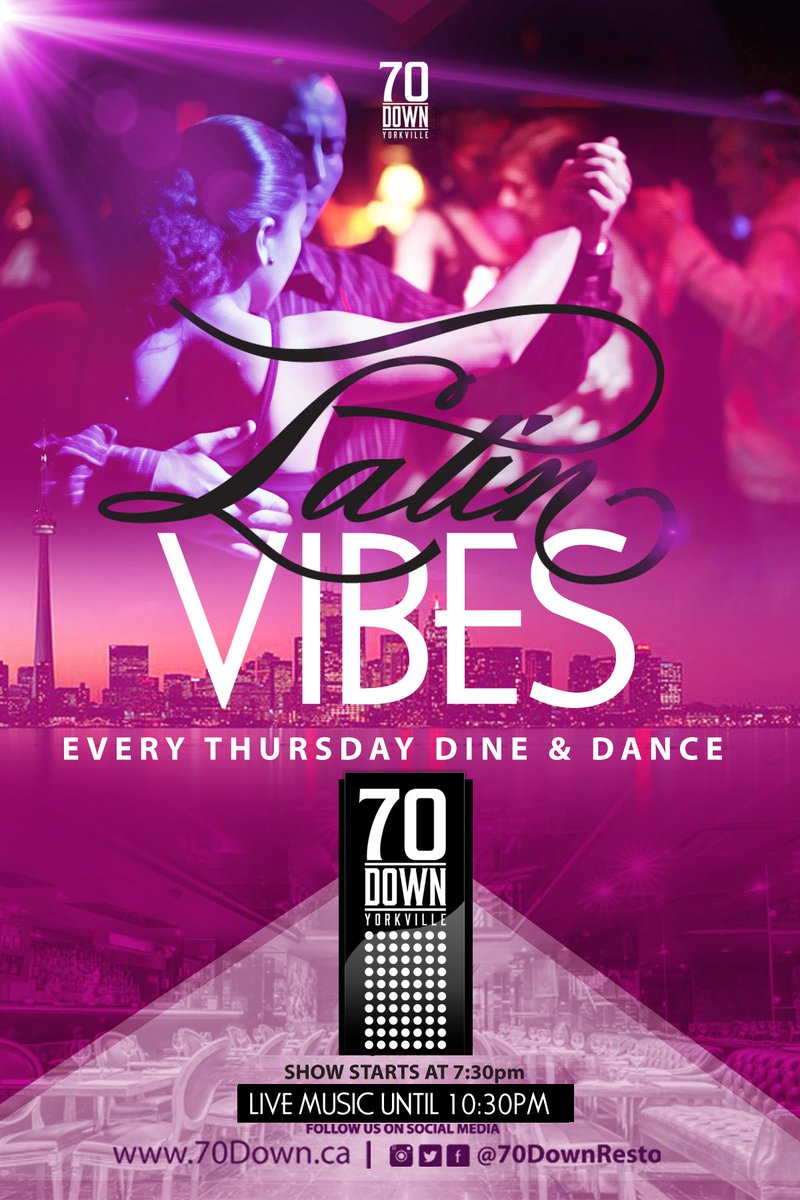 70Down's tweet photo. #Latin Vibes tonight at #70Down. Indulge in a fantastic #Mediterranean meal while enjoying live #Music. #Toronto https://t.co/x1ZkE0lQat