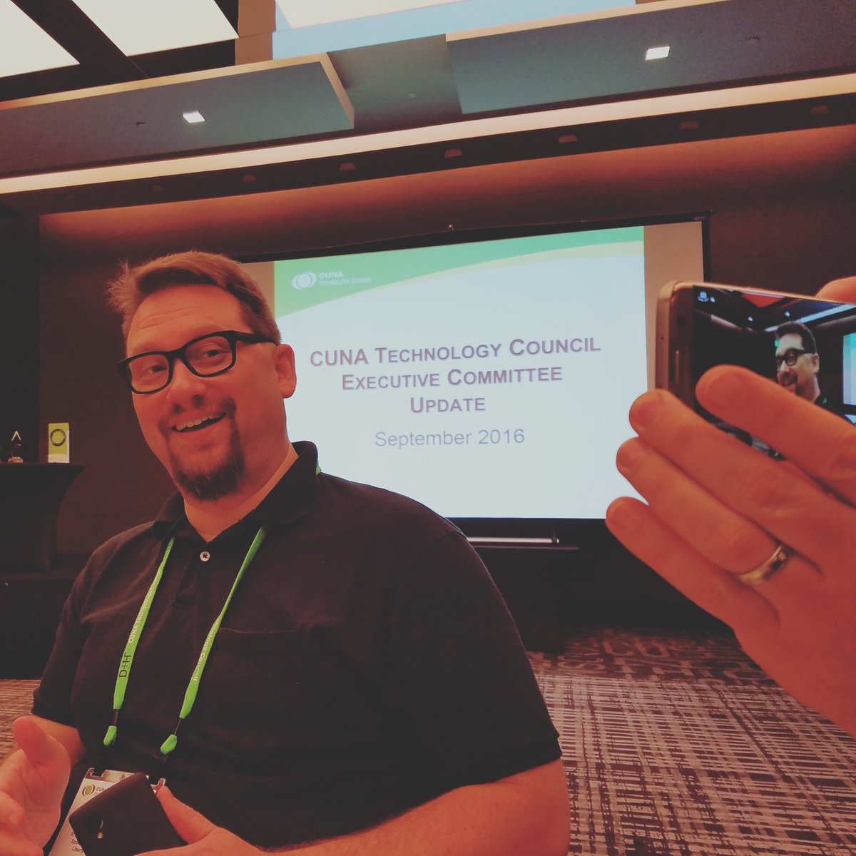 amaya30's tweet photo. We have a celebrity in our mix... @CUNA Tech #crashtechopss16 https://t.co/lvCCr0dFDj https://t.co/dB1SnduPIY