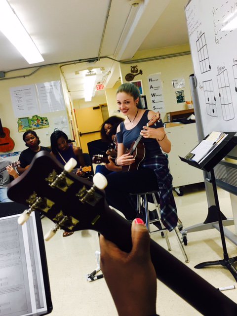 Ukulele Club at Penn-Griffin School for the Arts! So much interest, they ran out of ukuleles!