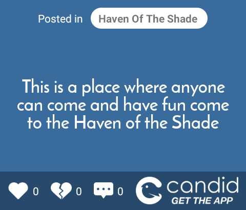 Dricus41's tweet photo. Came and enter the Haven of the Shade https://t.co/MOJD97sTsz