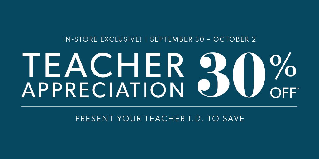 chaptersindigo's tweet photo. Are you a teacher or an educator? Stop in-store this weekend and save with our Teacher Appreciation event! Sept. 30 - Oct. 2. https://t.co/n8dujDpCEl