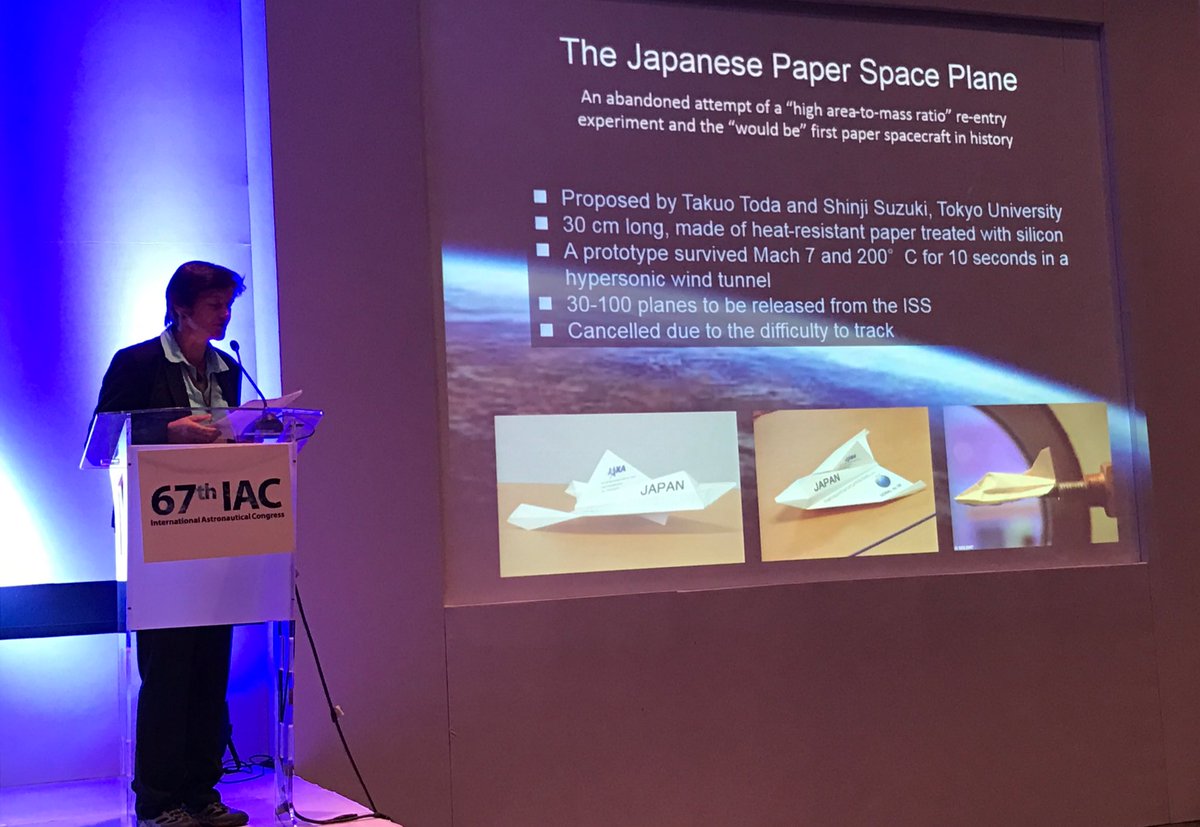 This was a serious plan: paper space planes! Wow... Jacqueline Myrrhe presents this Japanese initiative. Didn't happen... #IAC2026