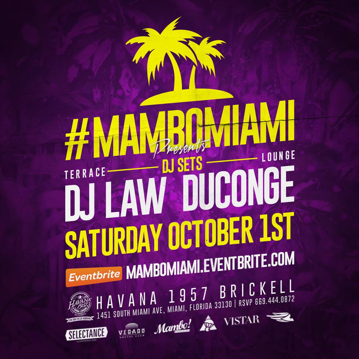havana1957miami's tweet photo. This Saturday #MamboMiami presents DJ Law Duconge! Join us at #Havana1957 #Brickell in our lounge &amp; terrace for a night of mambo! https://t.co/m8k06P7WXB