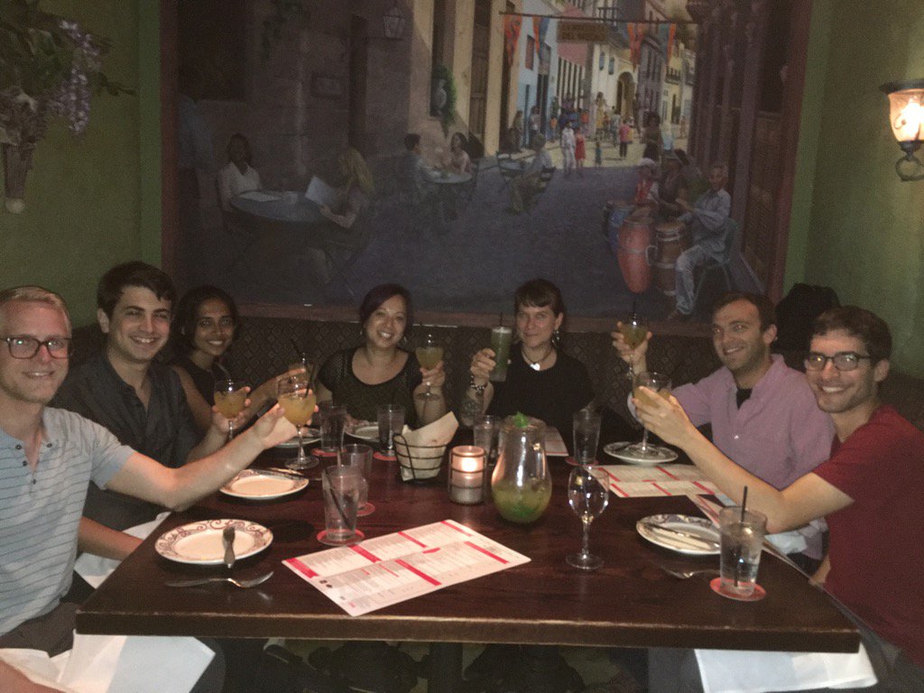 CorrieMoreau's tweet photo. #MoreauLab dinner at #ICE2016 @ShaunaLPrice @BenDBlanchard @supriyaknair @Peter_Flynn_Ant @BenERRubin https://t.co/98fnuKuANU