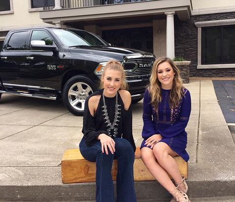 OhioStateToday's tweet photo. .@MaddieandTae were on set with @CMT today for a special #CMTAOTY tribute to the #RamLifetime honoree! https://t.co/IsiA8rZJH1