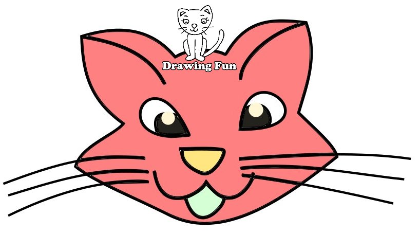How To Draw A Simple Cat Face Step By Step
