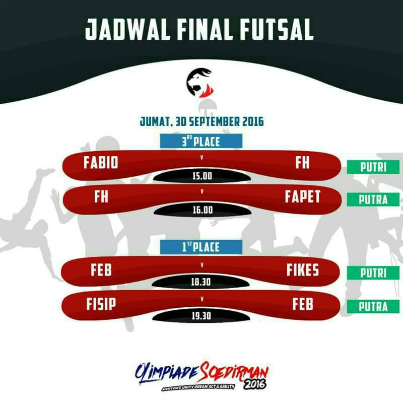 Today FEB day!!!! ayo Spartan dukung kedua tim Futsal kita yang berhasil menunjukan kelasnya dengan masuk FINAL!!!!