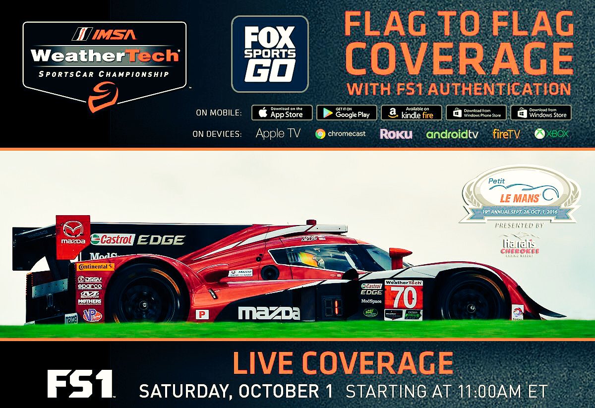 TomLongRacing's tweet photo. Catch @IMSA #PLM @RoadAtlanta coverage: @FOXSports GO, 11am ET, Sat 10/1! https://t.co/WdAR2U79gH