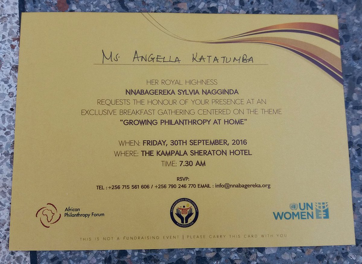 KATATUMBA's tweet photo. I have been invited by the Nnabagereka of Buganda to speak about the success of my NGO, AKDF.
#MulagoYaffe https://t.co/GzchN8Iq0a