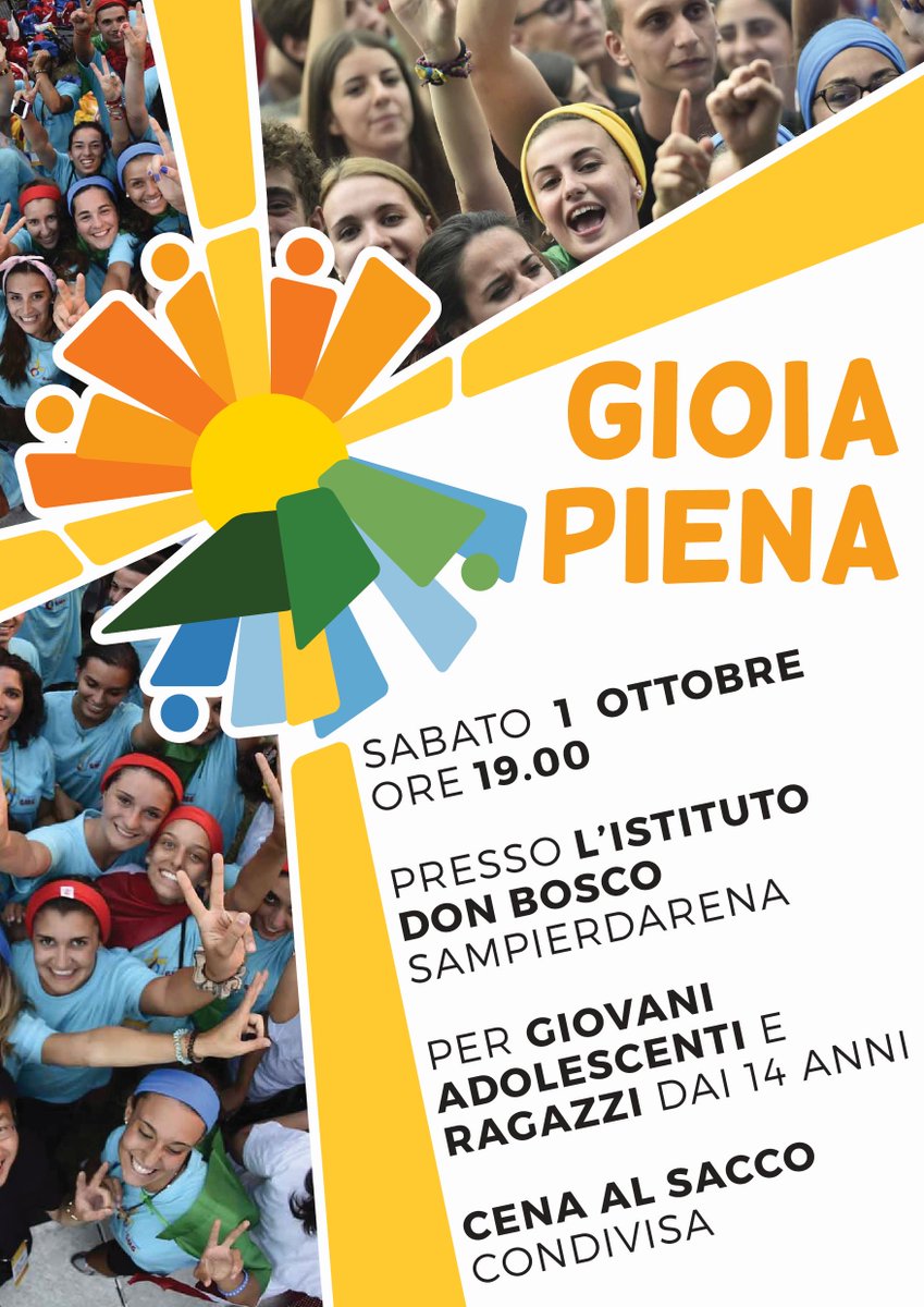 PastGiovGe's tweet photo. Vi aspettiamo domani per il primo incontro di #gioiapiena alle h.19 c/o Don Bosco di Sampierdarena #genova2016 @IlCittadinoGe #diocesigenova https://t.co/xBwostsUOi