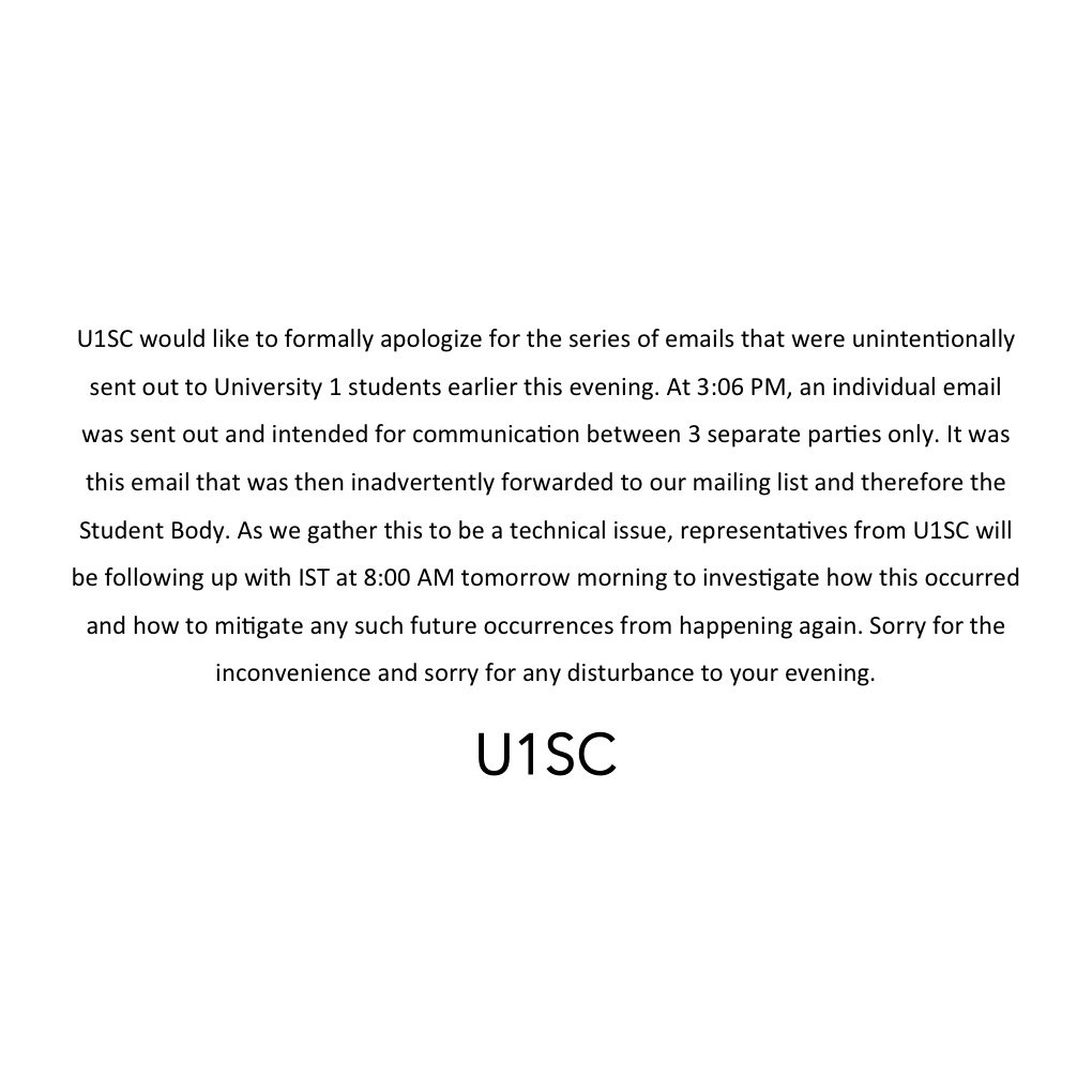 umU1SC's tweet photo. Regarding yesterday evenings incident, we have since unsubscribed all acquired emails from our mailing list until further notice. Thank you. https://t.co/g76E0GcU23