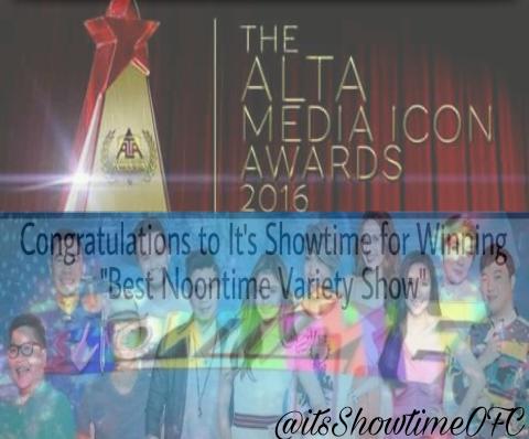 itsShowtimeOFC's tweet photo. Congratulations to It's Showtime for Winning "Best Noontime Variety Show" in The Alta Media Icon Awards 2016!

#ShowtimeSeptemBEST https://t.co/RWcVVTrZLw