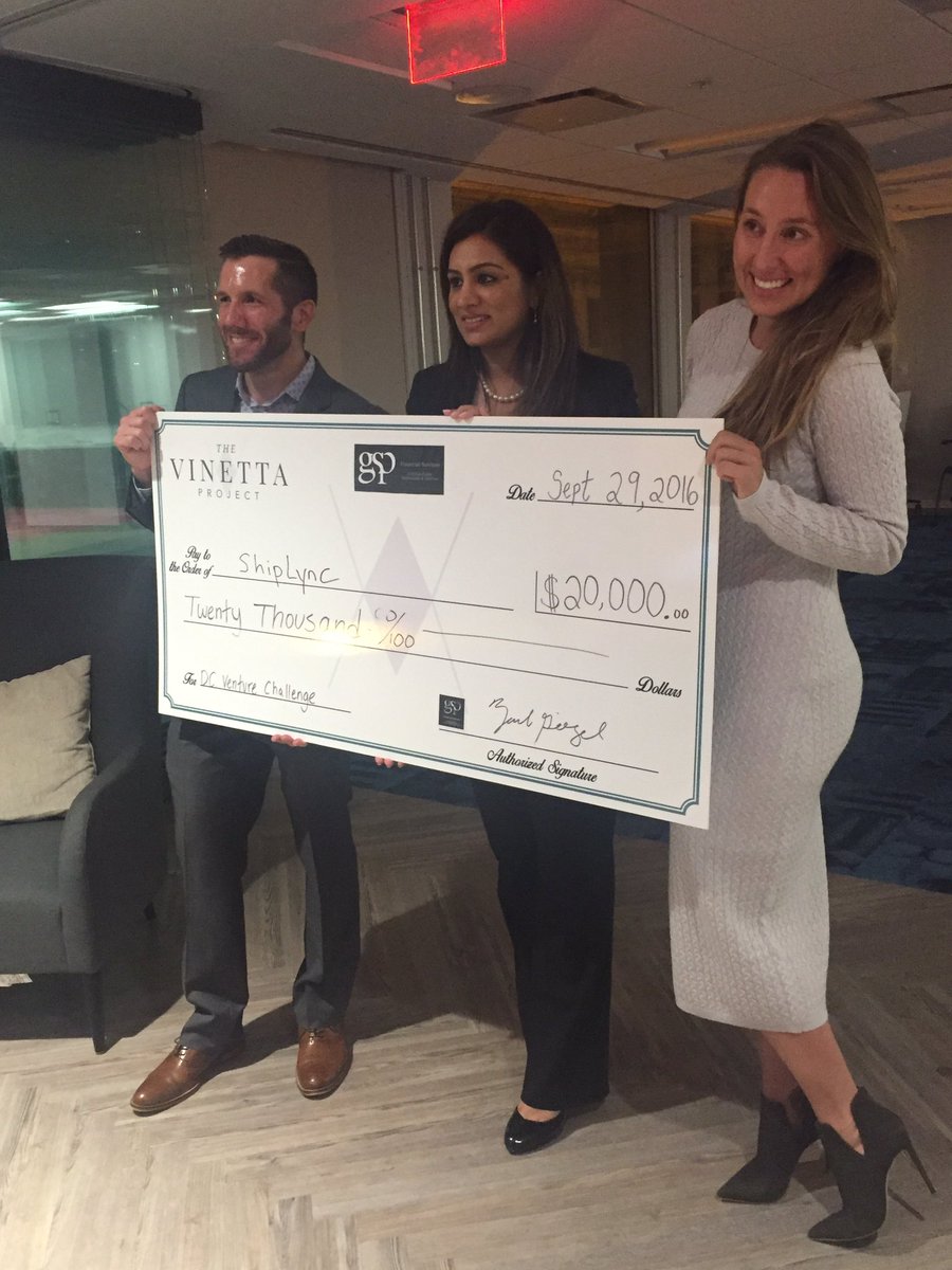 WDCEP's tweet photo. Congrats to @acceldc venture, @ShipLync on winning the #VinettaProjectDC venture pitch competition. Way to go, Saureen! #expediaoffreight https://t.co/Th0UvINy8u