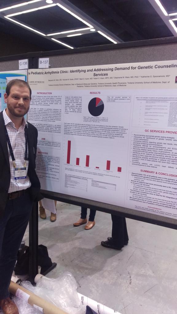 CardioGC's tweet photo. @Bmhelm and a poster from several of our great @CardioGCs about demand for pediatric cardio genetics. #NSGC2016 https://t.co/iDjV32Wtnc