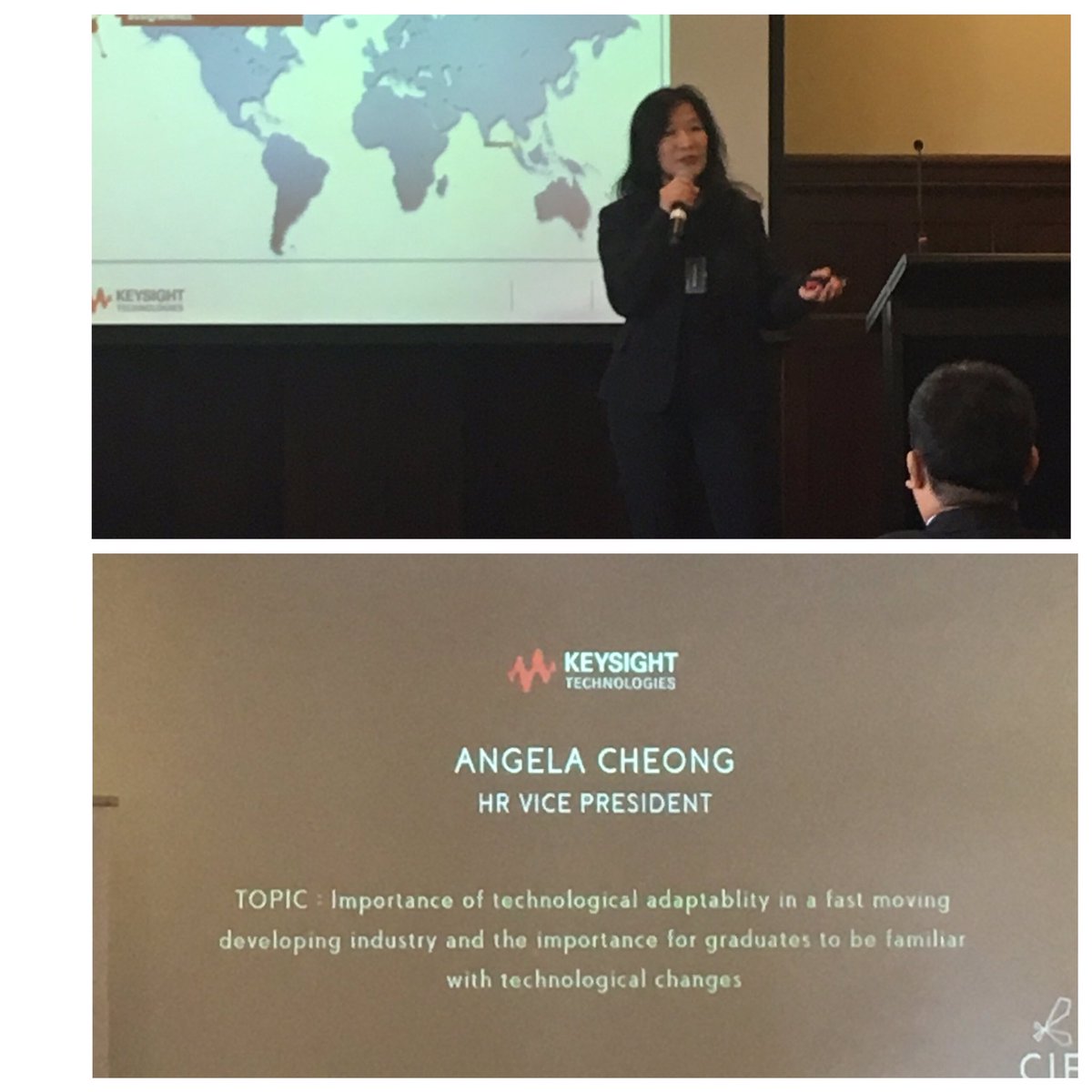 MASCA_Vic's tweet photo. From Keysight Technologies, Ms. Angela. She's giving an insight about the technological adaptability and its importance!!!! #CIE2016 https://t.co/AxaDJq76iW