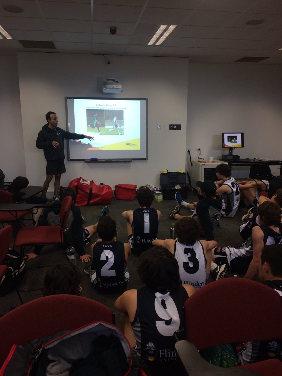 FlindersIpp's tweet photo. Biomechanics of kicking with @Sam_ElliottFU @TerryMagias #EDCT @southadelaidefc @SANFL @ShapeResearch https://t.co/IL2s5XnWLq