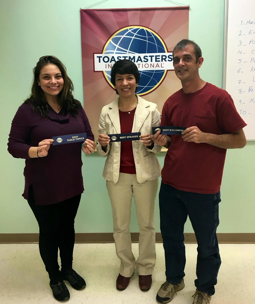 StowTM's tweet photo. Join us in congratulating this weeks winners, Best TT: Jeannine Rajan; Best Speaker: Zahra Ghasemahmad; Best Evaluator: Aaron Christian https://t.co/IQk4VZG2r2