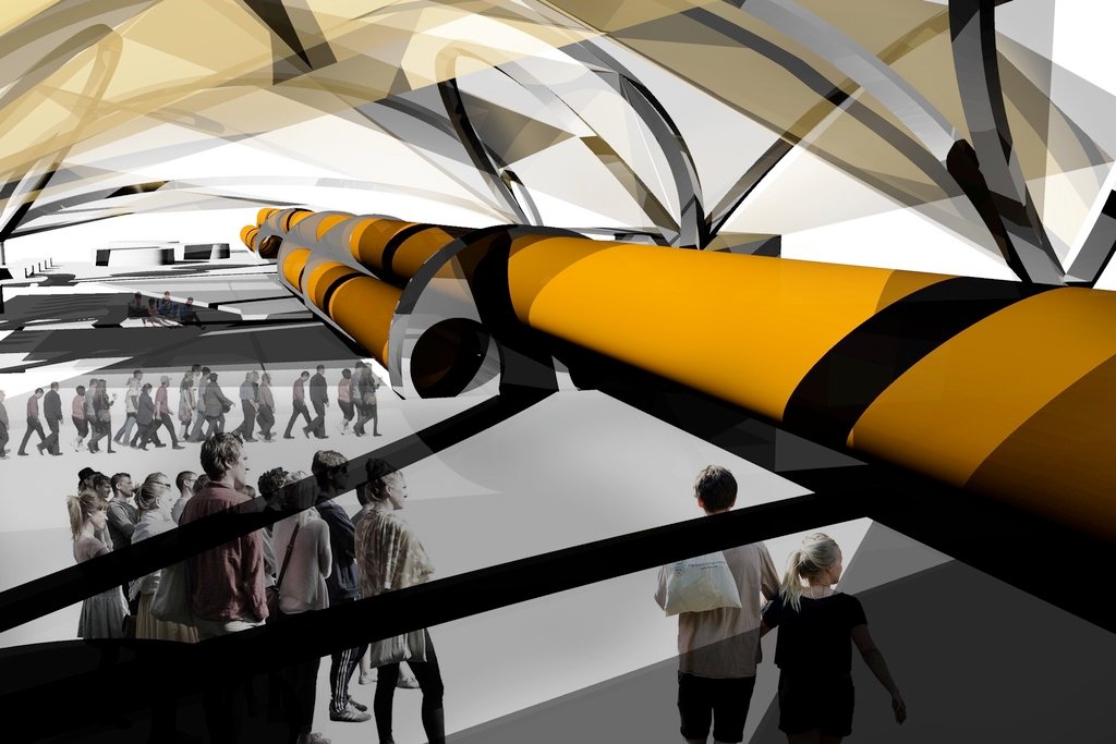 NFT5lut's tweet image. Hyperloop Station Design w/ revolver. Sheikhs, Sheikhs everywhere. Shikina! #servetheloop #BELhyperloop #Hyperloop #dubaifuture