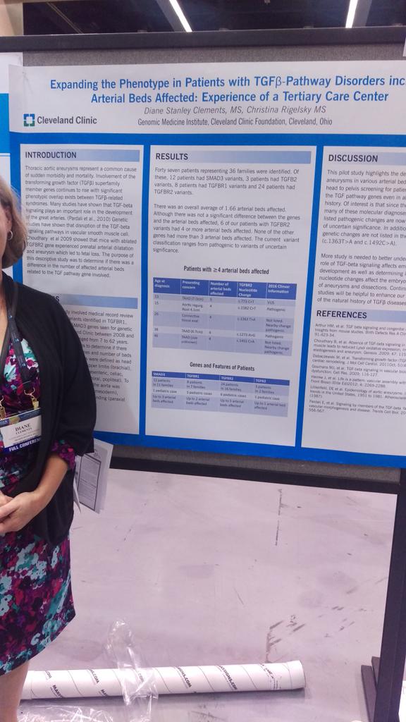 CardioGC's tweet photo. Diane Clements and her poster on TGF-beta. #NSGC2016 https://t.co/bhFPWAXOXU